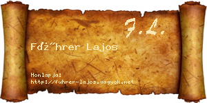Führer Lajos névjegykártya