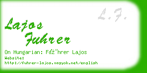 lajos fuhrer business card